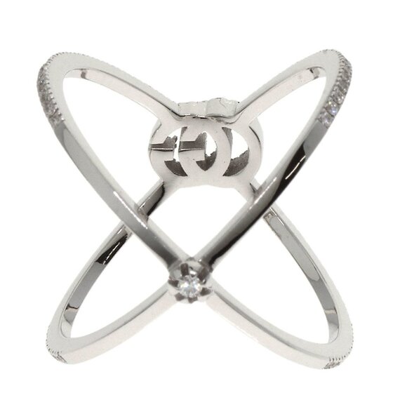 GUCCI 18k White Gold Diamond Ring - Picture 4 of 8